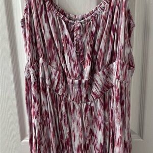 Banana Republic Pink and White Beach Party Mini Dress Junior Size XXL.